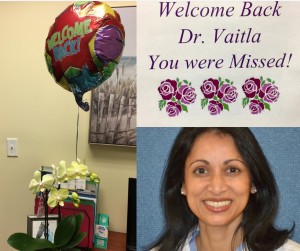 Welcome Back Dr. Vaitla